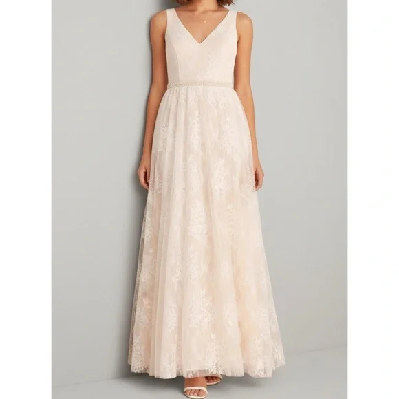 LULUS Sweet Love Floral Lace Beaded Maxi Dress, Ivory, Small - Picture 12 of 15